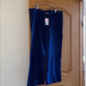 Juicy Couture linen blue pants Size XL NEW